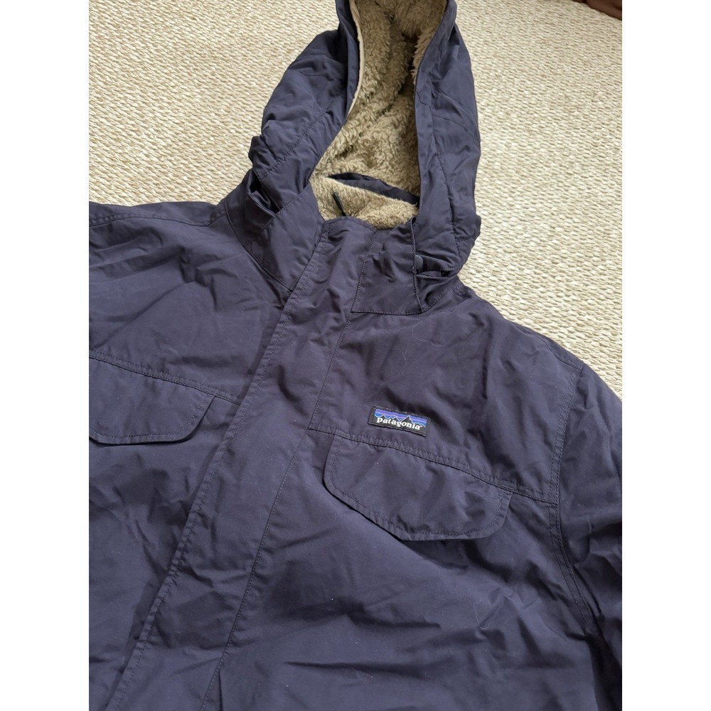 mens patagonia isthmus parka large Hoodie‎ Navy Jacket Sherpa - Picture 6 of 10